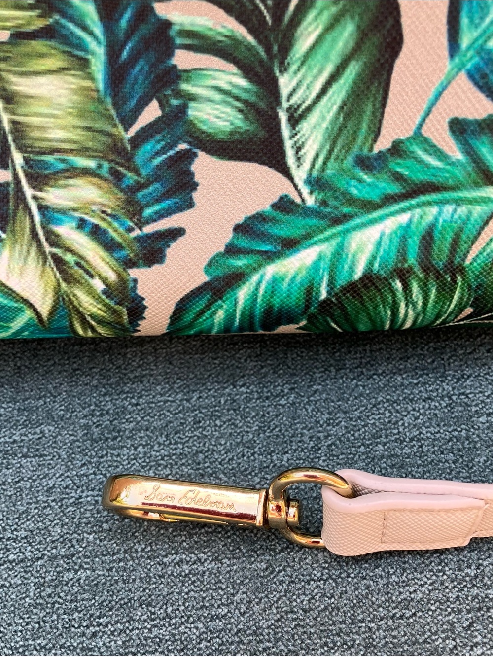 Sam Edelman Tropical Leaf Print Lois Crossbody with Bamboo Handle - Picture 13 of 16